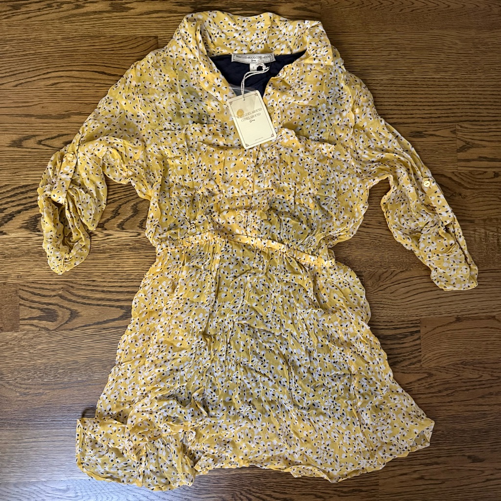 What Goes Around Comes Around Yellow Floral Dress